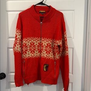 Vintage Brooklyn Industries fair isle zip up cardigan sweater medium